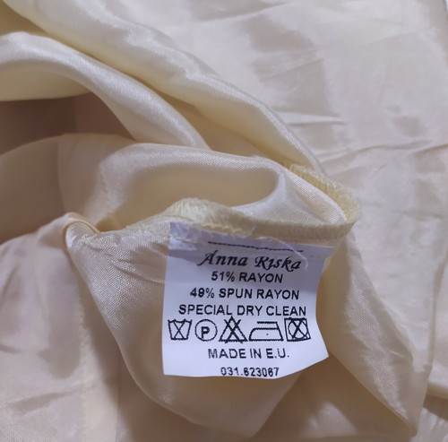 Abito lungo ANNA RISKA Elegante tg. M Spun Rayon Giallo pastello Come Nuovo - Foto 8 di 12