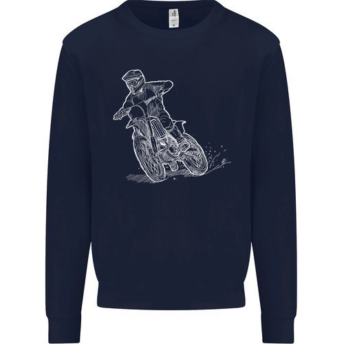 Motocross Bike Line Drawing Dirt bike MotoX Kids Sweatshirt Jumper - Picture 18 of 92