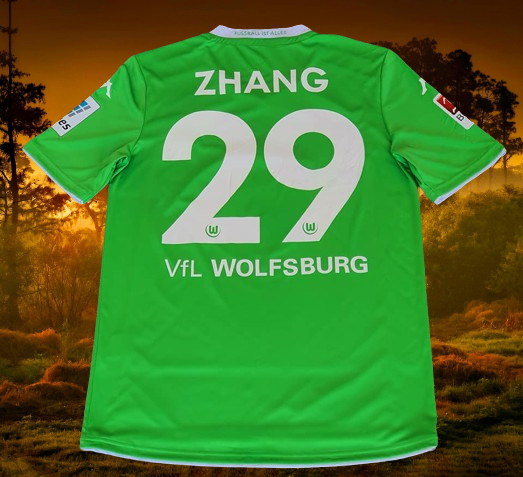 VFL WOLFSBURG 2014-2015 DFB-POKAL WINNER ZHANG 29 HOME KAPPA