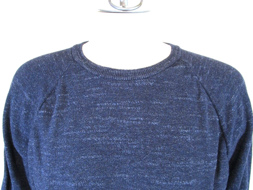 J.Crew Heather Blue Crew Neck Cotton Sweater Men Size L - Picture 2 of 7