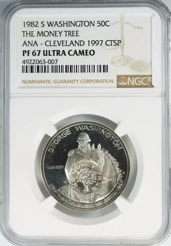 1982 S PROOF WASHINGTON HALF DOLLAR 50C NGC PF 67 CAM - ANA MONEY TREE CTSP (007