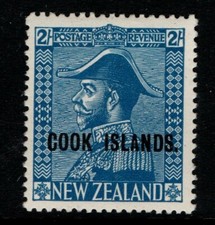 Cook Islands 1936 1944 2/- light blue King George V Admiral SG116 MNH