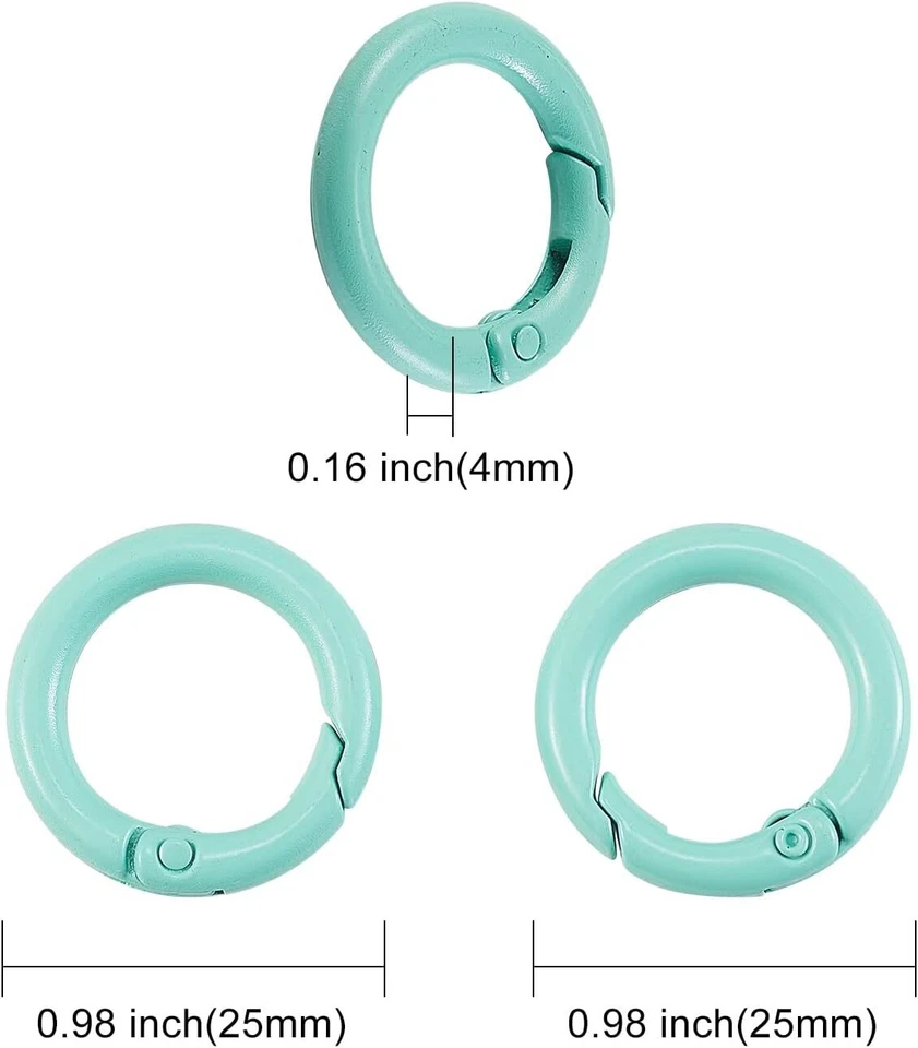 10x Spring Ring Snap Clasps Carabiner Clip Buckle Spring Ring for Jewelry Making - Image 3 of 4