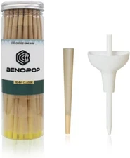 100 Pre Rolled Cone Rolling Papers Cones 4.33Inch Slow Burning Brown Rolling 