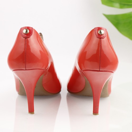 Michael Kors Womens Alina Flex Pump Size 9 Red Coral Patent Heel Dress Shoe - Picture 6 of 18