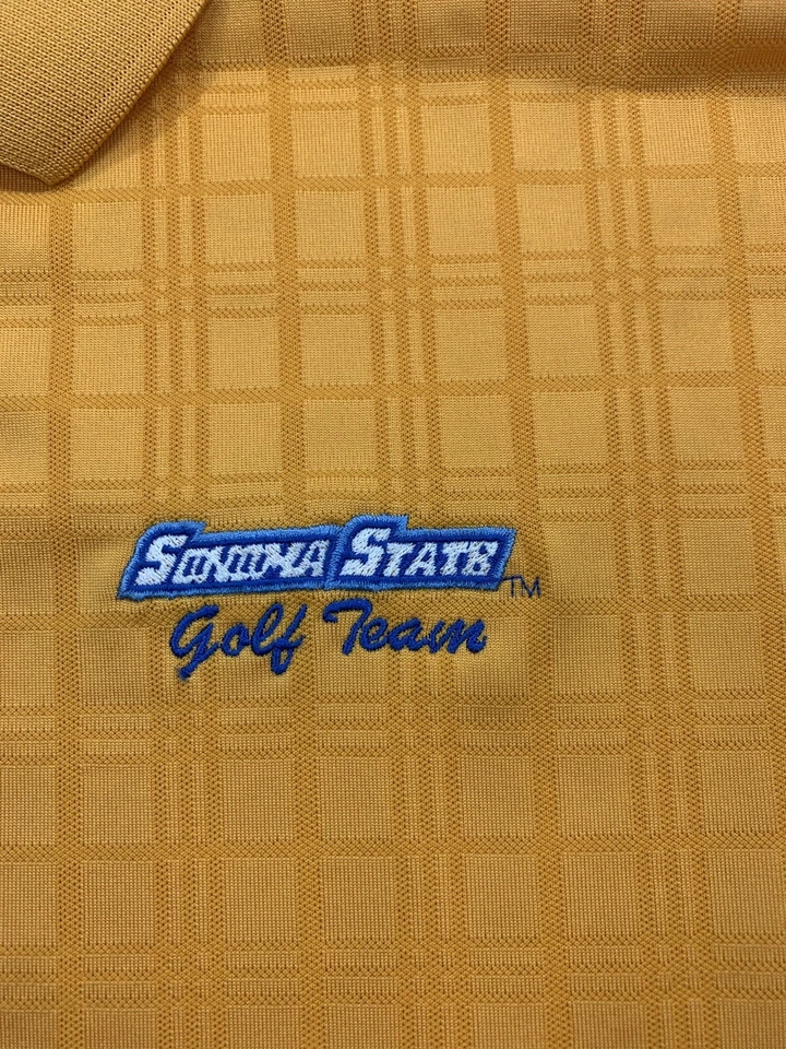 Camisa polo masculina golfe casual manga curta laranja geométrica grande Adidas - Imagem 4 de 4