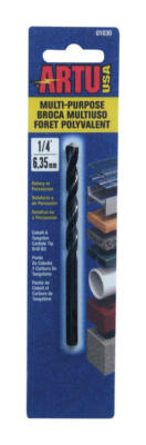 ARTU 1/4 in. X 4-1/8 in. L Tungsten Carbide Tipped Drill Bit Straight Shank