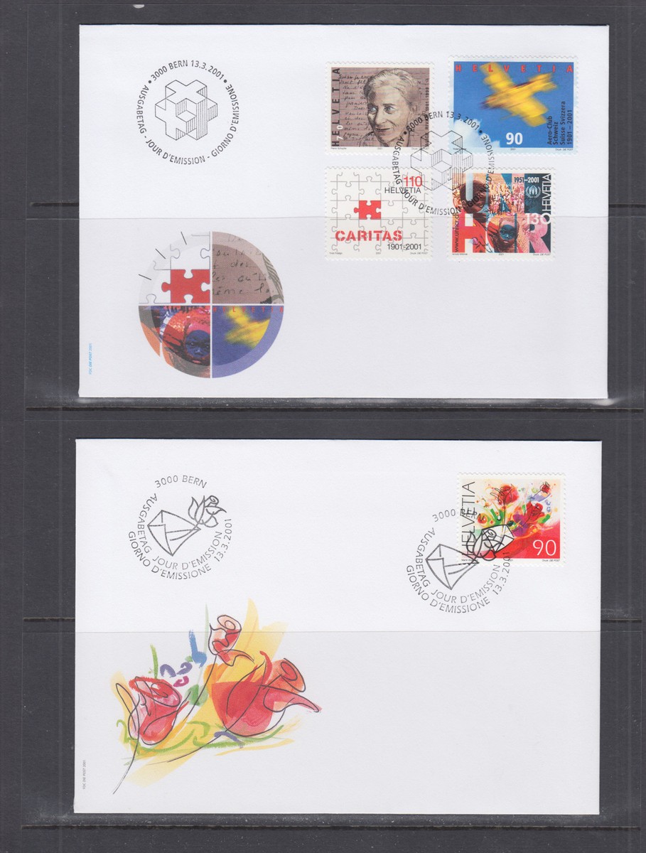 Switzerland Mi 1746/1777, 2001 issues, 5 complete sets on 5