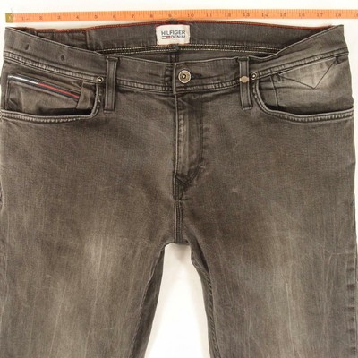 Mens Tommy Hilfiger SCANTON SLIM Stretch Straight Grey Jeans W35 W36 L34 |  eBay