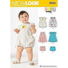 New Look Sewing Pattern 6520 Babies Romper Dress Panties Size NB-L - Picture 1 of 1