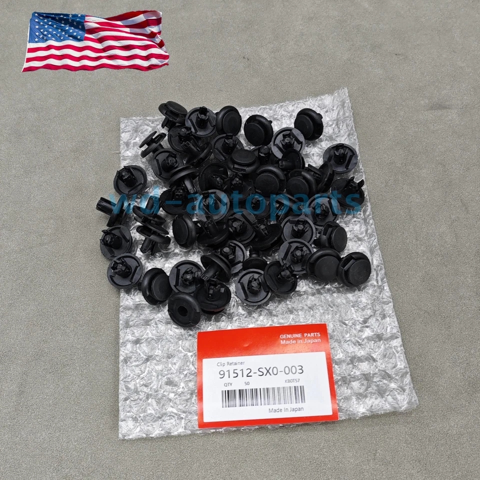 New 50x Fender Liner Retainer Fastener Clips For Honda 91512-SX0-003 Foto 2 de 4