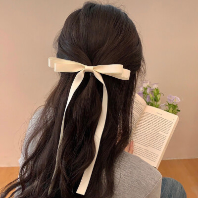 Bow Hair Clip Trend Long Ribbon Hairpins Barrettes Headband Hair Accessories