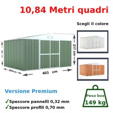 CASETTA DA GIARDINO RIMESSA ATTREZZI BOX IN LAMIERA DI ACCIAIO ZINCATA BARACCA