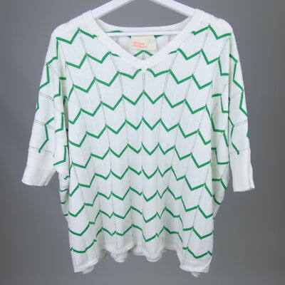 ABSOLUTELY CASHMERE. Jumper knit oversized pattern green white size S