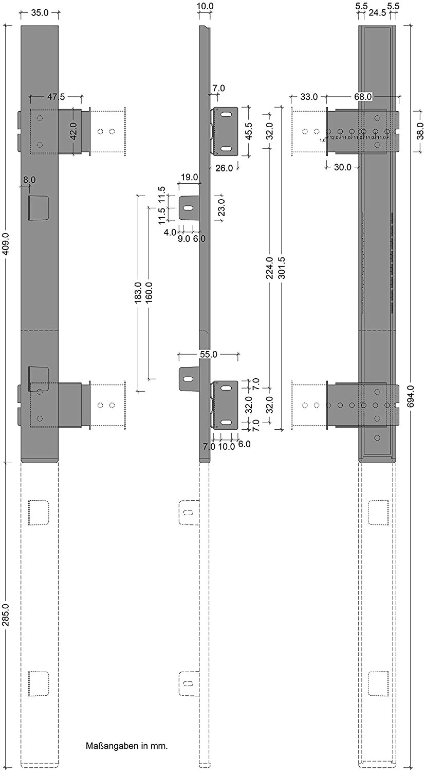 Tastatur Ablage Tastaturauszug Schreibtisch Tastatur Auszug schwarz 400 mm Set