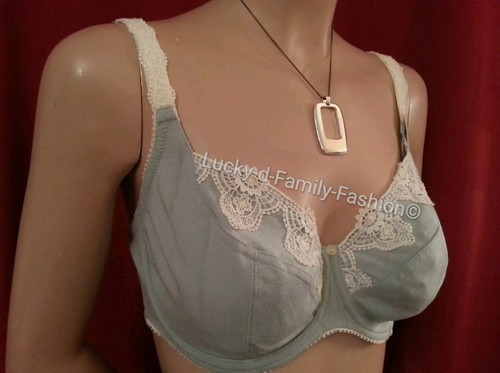 NEW M&S non padded underwired pale green balcony bra Size 32DD cream floral lace - Picture 2 of 8