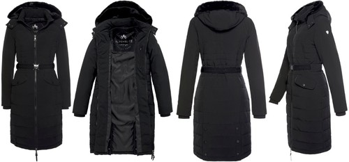 NEU MARINEBLAU STEPPMANTEL PARKA GÜRTEL KAPUZE 44 48 50 ALPENBLITZ 190€*48925366 - 第 10/20 張圖片