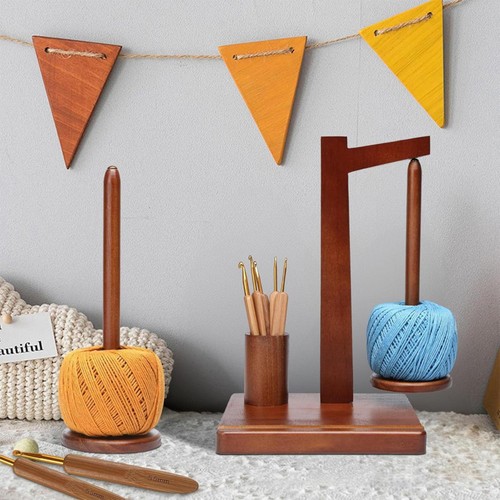 Yarn Holder For Knitting And Crocheting Rotating Magnetic Wooden Yarn Holder - Picture 9 of 12