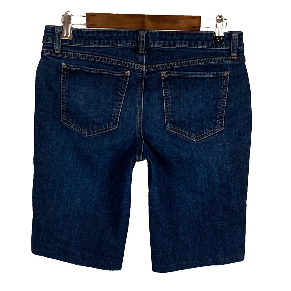 APT.9 Moderno Mujer Bermuda Corte Denim Shorts Talla 8 Elástico Lavado Oscuro Bajo Foto 2 de 3