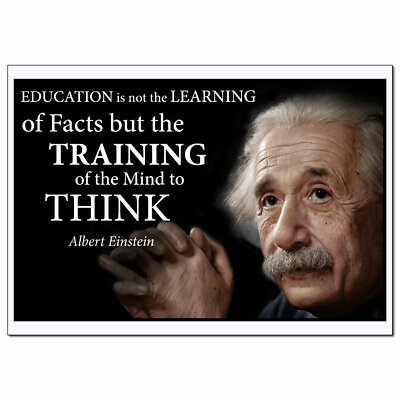 Albert Einstein Education Poster for Home Library Classroom or Office