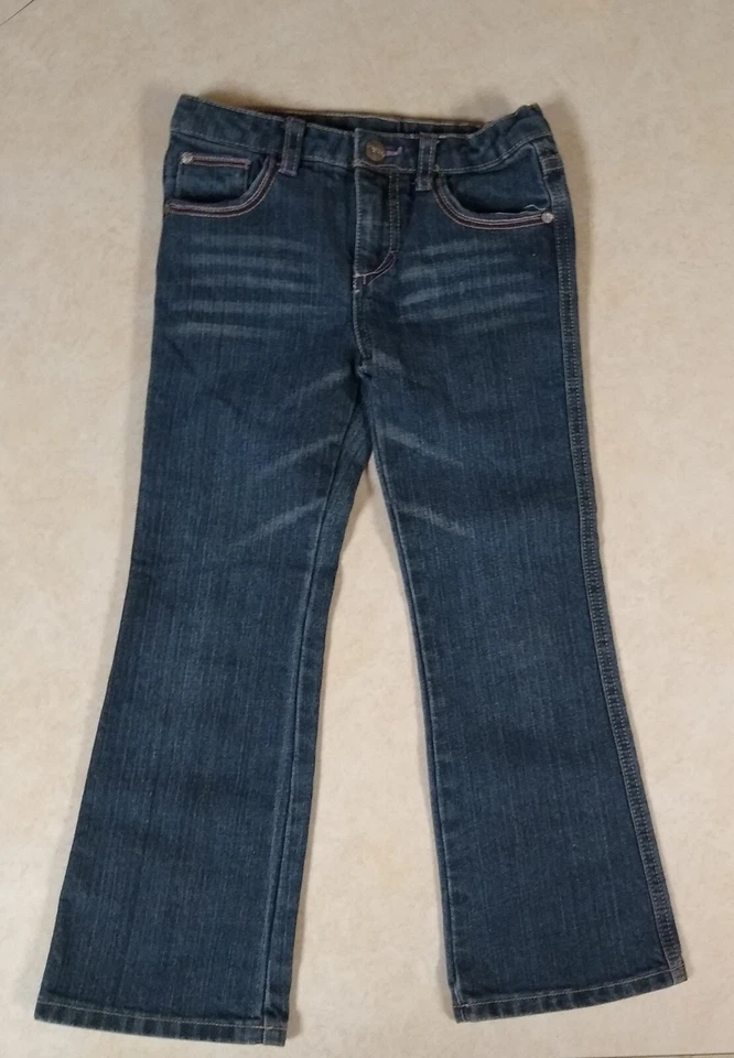 Jeans Greendog Azul Niñas 6X Cintura Ajustable Bordada Mariposa Foto 3 de 4