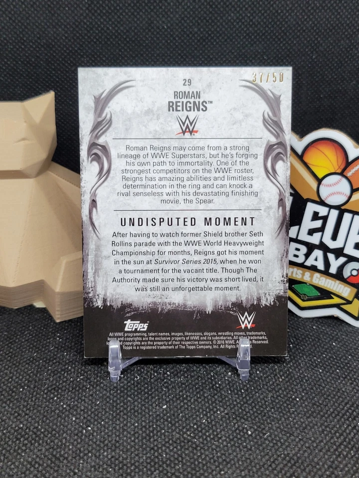 Roman Reigns 2016 Topps WWE Undisputed #29 /50 (CBR) - Image 2 of 2