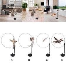 Cat Feather Toy Interactive Cat Teaser Wand with Bell Play Catcher Toy for