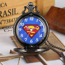 Antique Hero Design Men Analog Quartz Pocket Watch Necklace Pendant Chain Gift