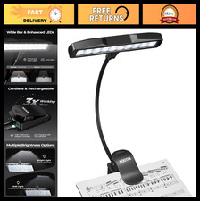 Clip-On Music Stand Light, 360 Flexible Gooseneck, USB Rechargeable, Adjustable