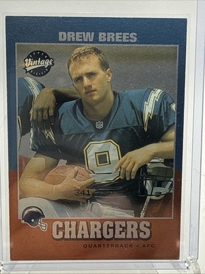 2001 Upper Deck Vintage F/X Foil #263, DREW BREES RC /750, Chargers Patriots HOF