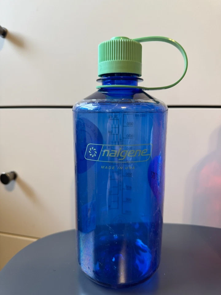 3x LOT Nalgene 32oz Wide Mouth Water Bottle Blue Red Burgundy BPA Free USA - Image 4 of 4