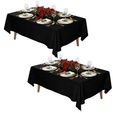 Tablecloth Rectangle 60 x 102 Inch, 2 Pack 6ft 60" 102" - 2 Pack Black