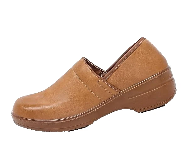 Zuecos camel para mujer minimalistas clásicos Lagenlook sin cordones ropa de trabajo zapato cómodo 10 Foto 2 de 4