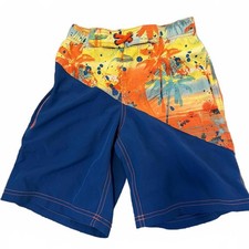 Wonder Nation Boys Swim Trunks M Blue Orange