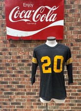 Vintage 1970s Rawlings Football Jersey 20 Black Gold Striped Sleeves