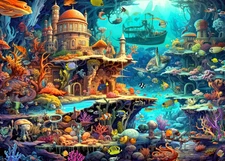 1000 Piece Puzzles for Adults - Whimsical Undersea Fairy Tale - Jigsaw Puzzle...