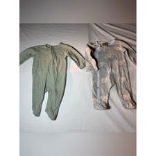 Neutral Green Baby One-Piece Zipper Footed Sleeper
