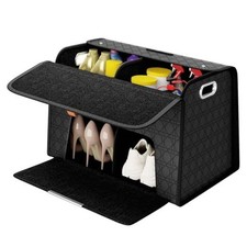 Double-layer Trunk Organizers, Double door Car Organizers Storage and M Black