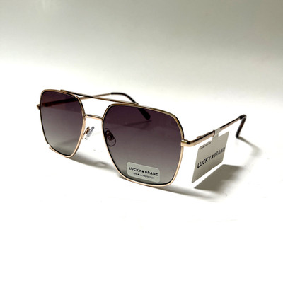 New LUCKY BRAND Double Bridge Aviator Sunglasses Metal Brown Lens