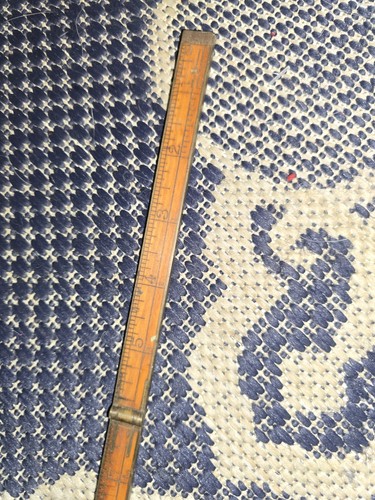 Schönes sauberes Lufkin Tools Nr. 781 24" klappbarer Holzlineal Buchsbaum und Messing gebunden - Bild 5 von 8