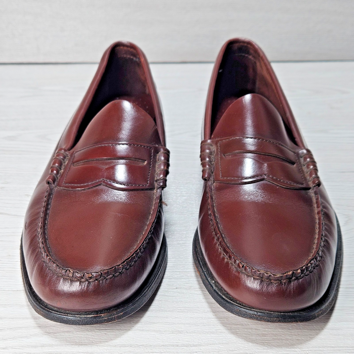 Vintage Dexter Penny Loafers Men's 9M Oxblood Brown Leather Slip