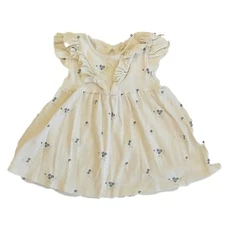 Quincy Mae Sleeveless Ruffle V Dress Ditsy Ocean 6-12 Months Baby Toddler