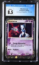 CGC 8.5 Mewtwo ex 101/109 2003 Ruby & Sapphire Ultra Rare Pokemon Card SWIRL