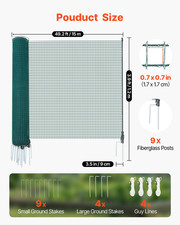 VEVOR Temporary Fence with Posts, 3.9 x 49.2 FT Plastic Mesh Fencing, Durable Ga