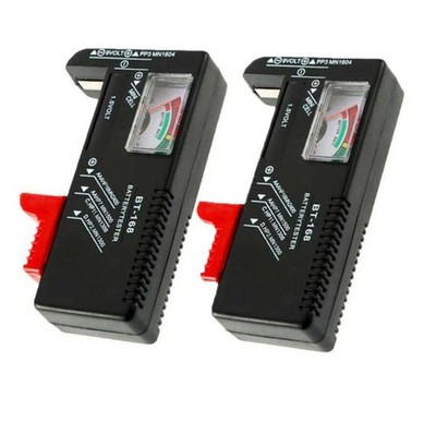 2 Pack Battery Tester Checker Monitor For , Aa, C, D, 9V And Small Batteries