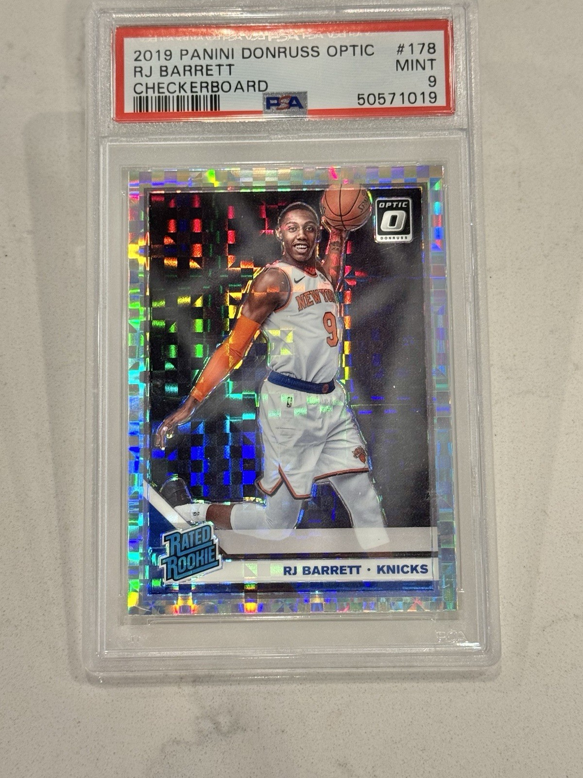 2019-20 Optic RJ Barrett Checkerboard Rc #178 PSA 9 Low Pop