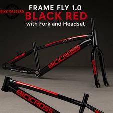 BMX FLY 1.0 Frame Black/Red + Fork & Headset | Aluminum Lightweight Racing