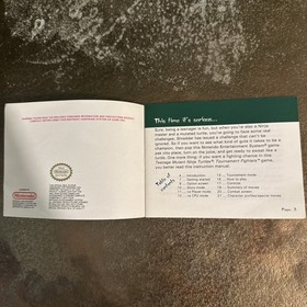 TMNT Teenage Mutant Ninja Turtles Tournament Fighters NES Instruction Booklet