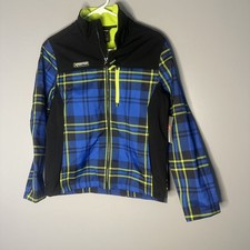 Mountain Xpredition Jacket Boys XL 14-16 Blue Black Green Long sleeve Full Zip