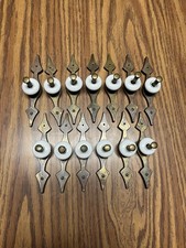 VTG White Porcelain Knobs With Brass Backplates Lot Of 13 Drawers/cabinets
